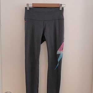 Aviator Nation Bolt Leggings Gray Small EUC